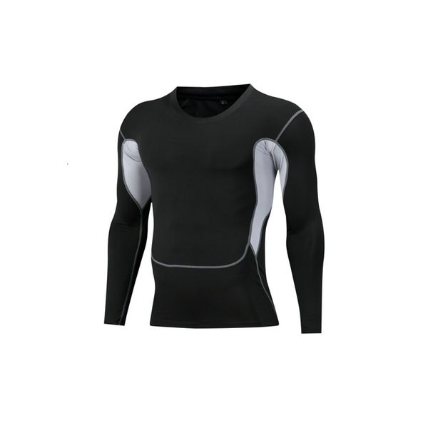 

men's t-shirts fitness clothes, basketball training elastic sports tights, outdoor running quick-drying long sleeves 1029 fdro, White;black