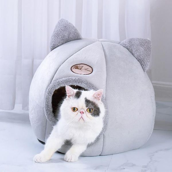 

cat beds & furniture duomasumi enclosed deep sleep comfort winter kitty bed little mat basket for house products pets tent cozy cave
