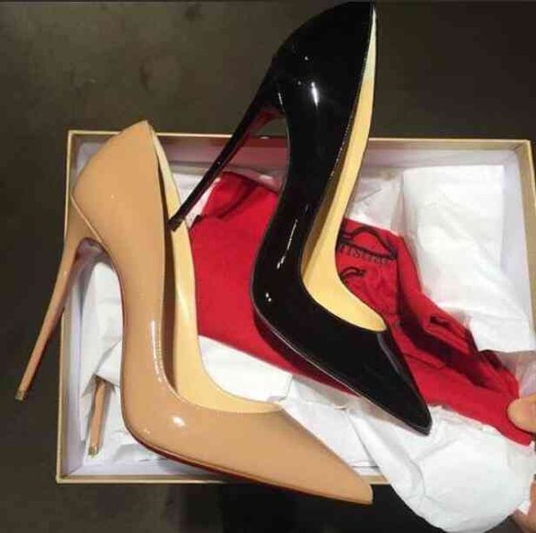

so kate 2022 red bottoms pumps women high heel pointed toe shoes wedding, Black