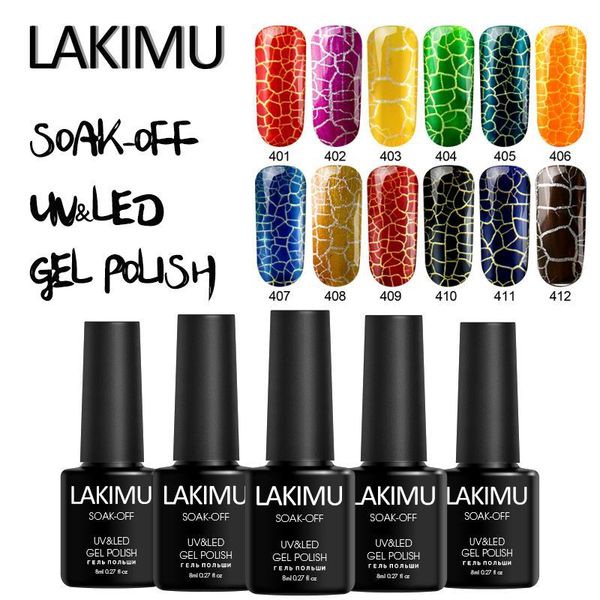 

crackle primer for gel nails polish lucky 12 colors uv sets camouflage nail varnish decor manicure1, Red;pink