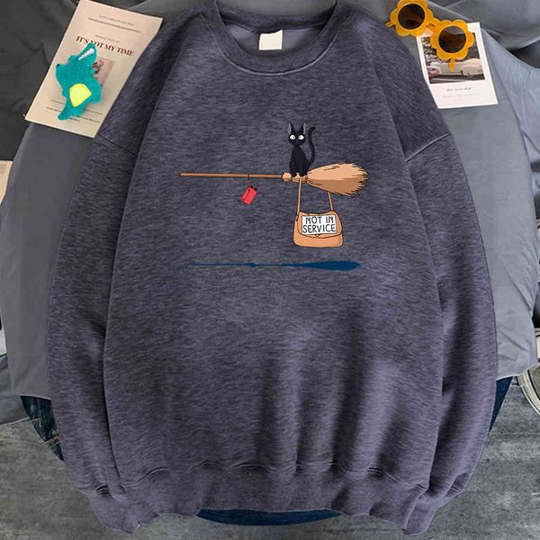 

men's hoodie, cartoon cat pattern, punk style, kpop, new, autumn, Black