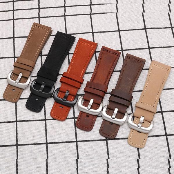 

watch bands leather wristband fits m1 p1 p3 s q series 28mm men's band, Black;brown