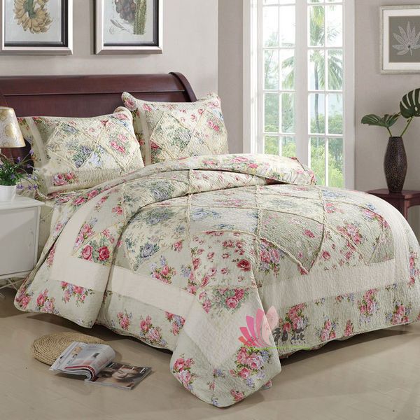 

quilted quilt korean block fungus edge pure cotton 1.8m quilt set four piece set