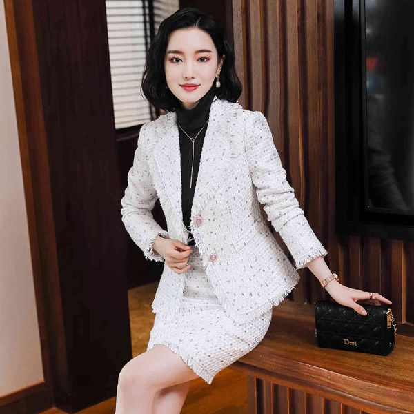 

dress autumn pink white blazer coat and mini skirt female suit girl casual chess thick two pieces together