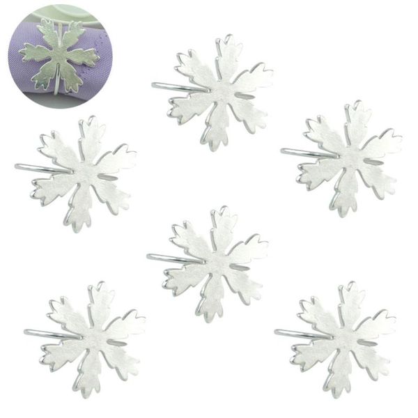 

christams snowflake napkin ring metal holder table decorative ornament for xmas wedding dinner parties (silver) rings