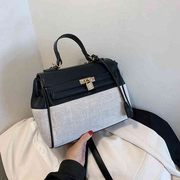 

autumn and winter women's big 2021 new large capacity canvas with pikelli fashion one shoulder messenger bag