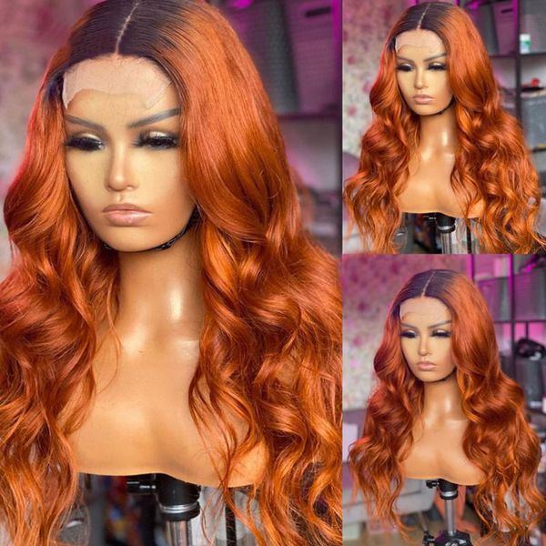 

synthetic wigs body wave hair natural hairline heat resistant fiberombre color glueless lace front, Black