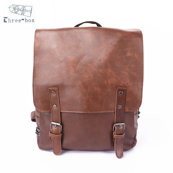 

backpack three-box brand men backpacks school bag travel teenagers women casual 15 inch lapbags vintage female rucksack 3518