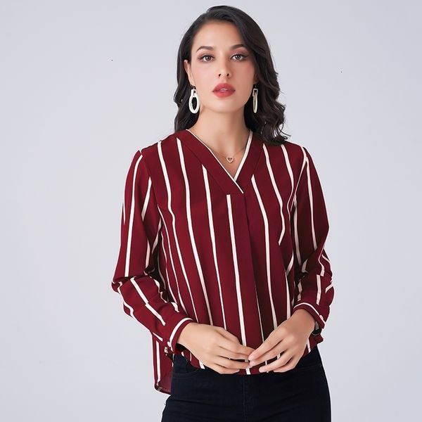 

women's knits & tees spring summer v-neck striped chiffon loose and thin front short back long shirt v8c5, White