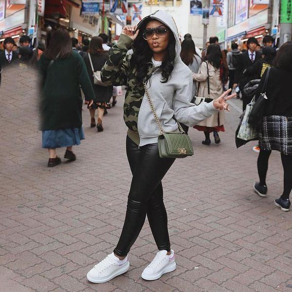 

women's jackets chocomist coats hooded collar camo print hoodie, Black;brown