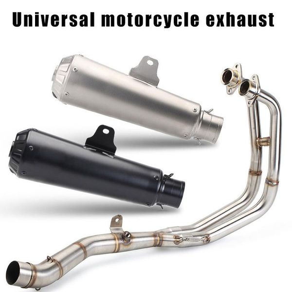 

51mm modified exhaust full systems motorcycle front pitbike muffler pipe motorcross slip on for yzf r25 r3 mt03 2014 2021 system