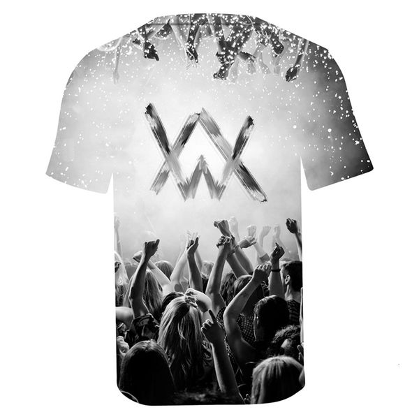 

summer 3d dj rock t-shirt men women casual short sleeve t shirt harajuku hip hop tshirt, White;black