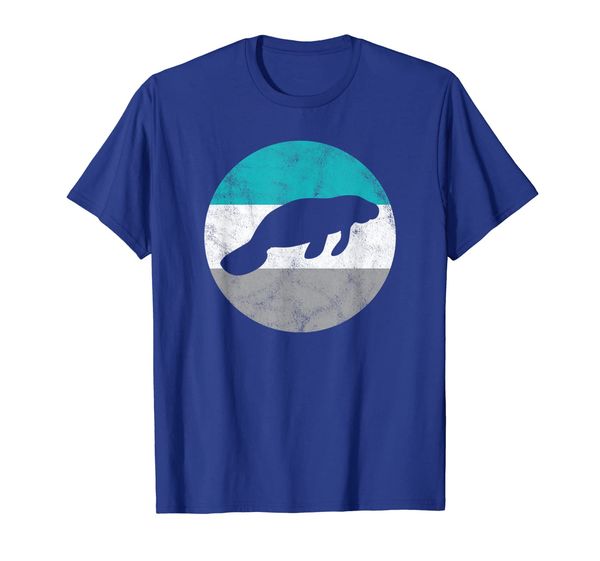 

manatee retro gift for men women boys girls t-shirt, White;black