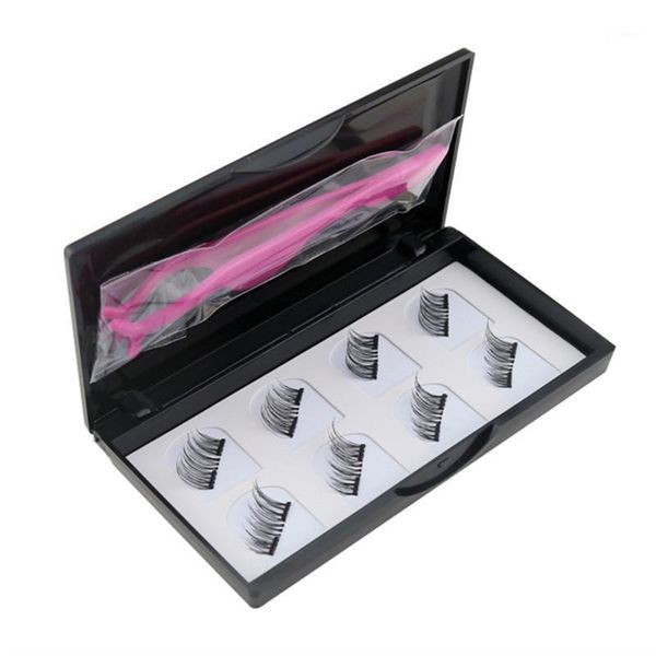 

makeup magnetic eyelashes invisible lashes make up 3d mink false with tweezer magnet eye thick1