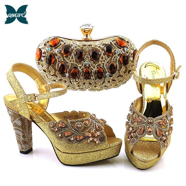 

dress shoes african women sequin design wedding sandal italy lady slingback and bag set party high heels shoe matching a, Black