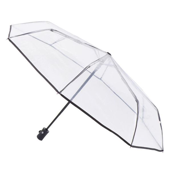 

umbrellas 1pc fully automatic triple folding transparent umbrella outdoor
