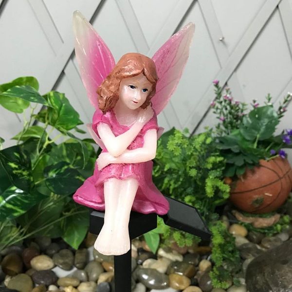 

solar lamps vinyl flower fairy plug-in lamp crafts garden lawn place