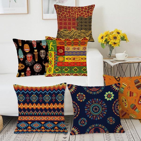 

2pieces geometric cushion cover 45x45cm retro throw pillows sofa office car seat pillow case for home decoration cushion/decorative