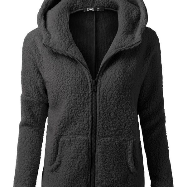 

autumn / winter 2021 solid long sleeve hooded zipper cardigan sweater, Black