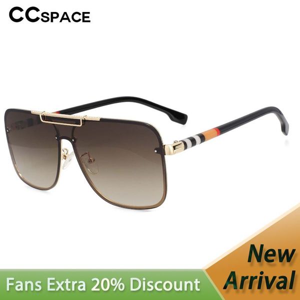 

sunglasses 53573 oversized square one lens stripe legs decorative brand design men women's shade uv400, White;black