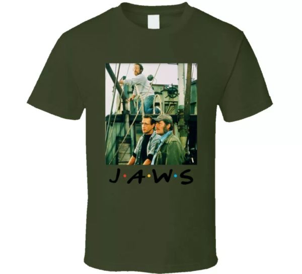 

jaws friends parody movie fan t shirt, White;black