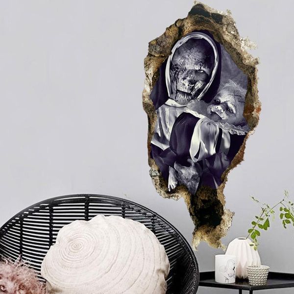 

wall stickers horrible 3d sticker halloween zom-bie broken art mural decoration #ray