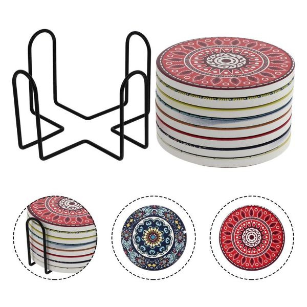 

mats & pads 1 set absorbent cup non-skid heat-insulated (assorted color)