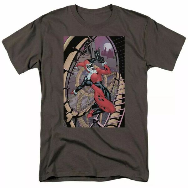 

harley quinn harley first t shirt mens licensed joker dc comics tee charcoal, White;black