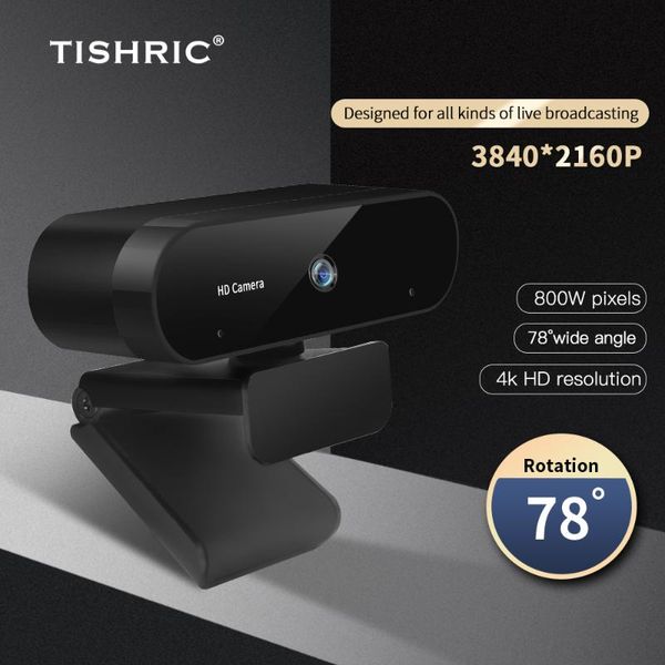 

webcams tishric hd webcam 4k autofocus for pc web camera with microphone live videoconferencing gameing broadcast