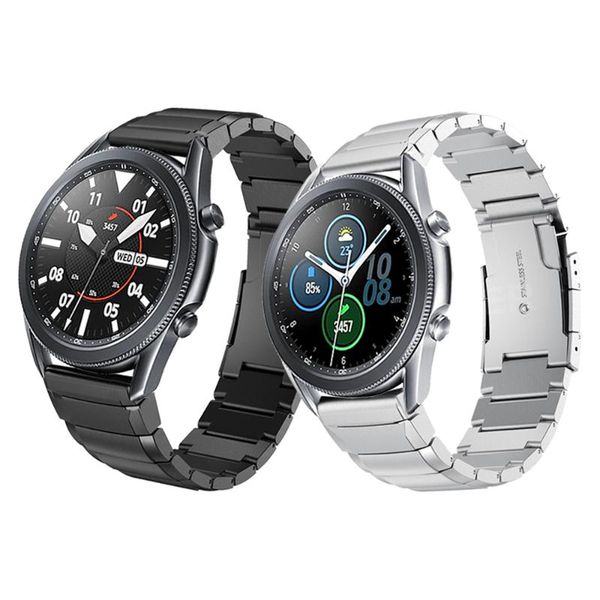 

watch bands metal stainless steel band for samsung galaxy 3 lte 45mm 46mm s3 wrist strap watchband wristband bracelet accessories, Black;brown