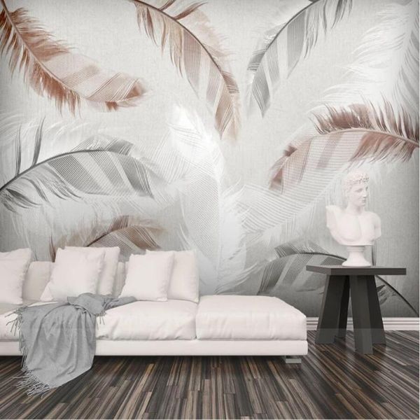 

wallpapers milofi large wallpaper mural custom 3d abstract watercolor feather small fresh background