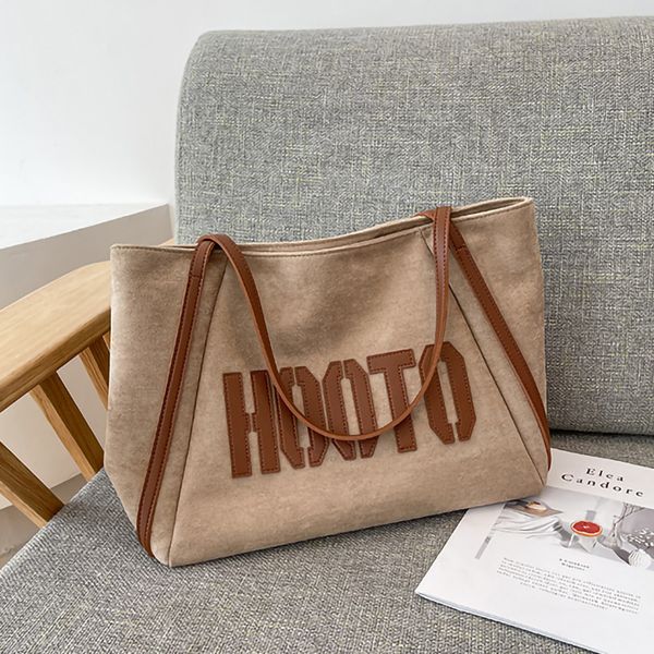 

2022 suede texture ladies shoulder bags shopping bag large capacity female handbag