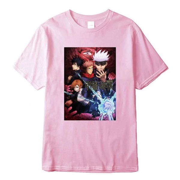 

fashion trendy casual style men's t-shirts printed itadori fushiguro megumi satoru tees shirt summer short sleeve cotton, White;black