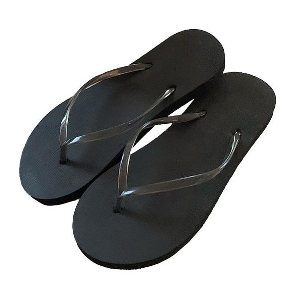 

slippers 1923btmd fashion girl heart seaside vacation beach flip flops outer wear flat feet solid color sandals, Black