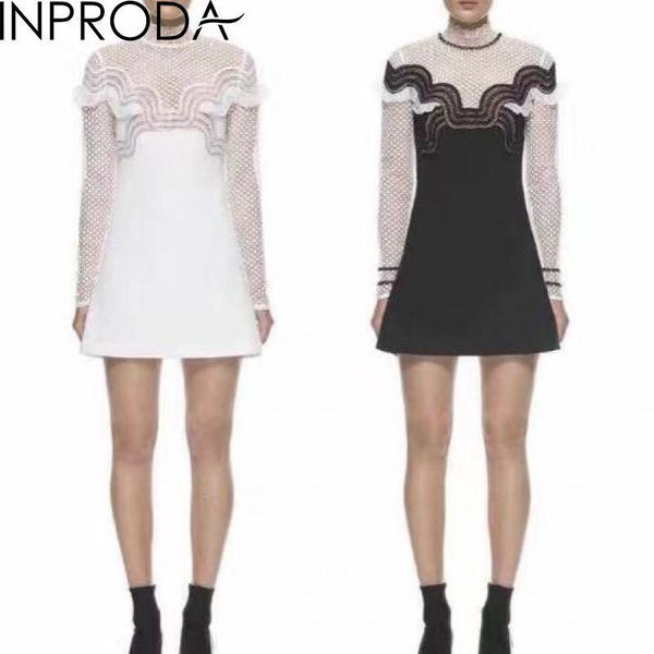 

casual dresses women dress vintage ruffles holiday lace temperamet hollow out long sleeve high waist mini, Black;gray