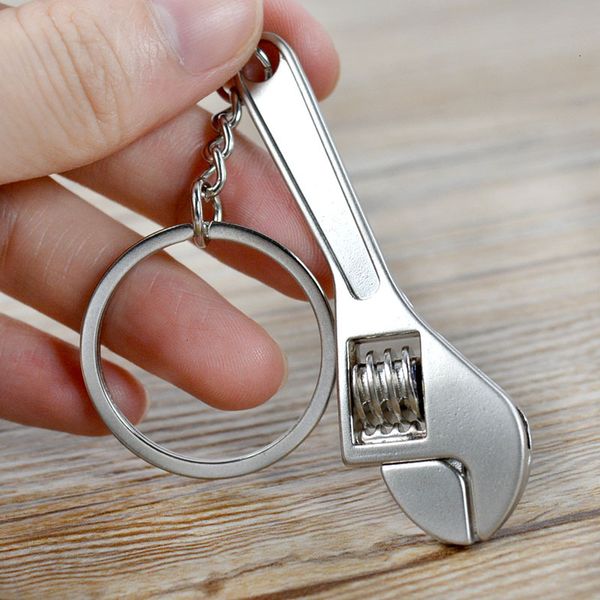 

mini small opening mobile activity wrench keychain charm men's key ring key chain pendant, Silver