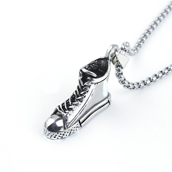 

chains fashion creative sneakers pendant men's retro punk chain necklace jewelry hip hop party accessories wholesale, Silver