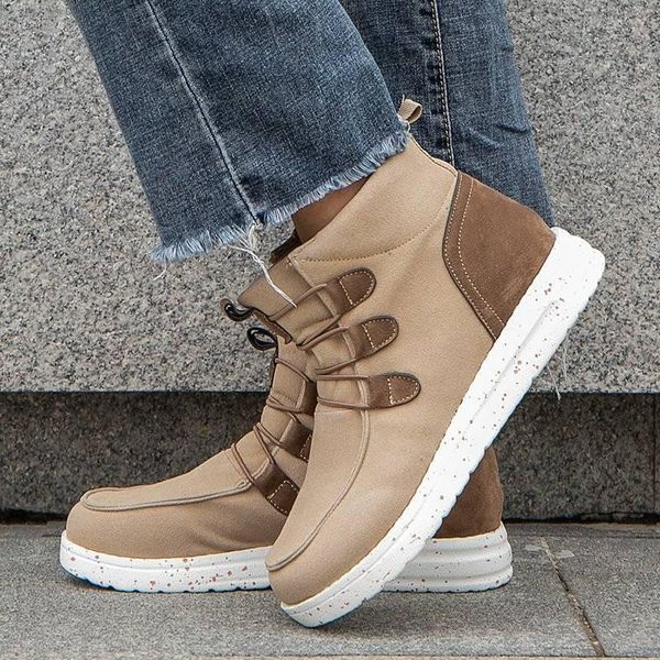 

boots 2021 women winter snow warm flat plus size platform lace up ladies women's shoes flock fur suede ankle female, Black