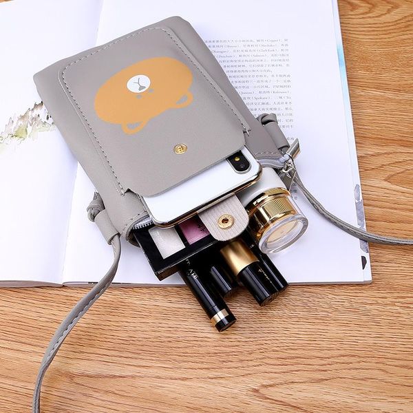 

wallets women thin mini cartoon mobile phone bag small for leather secure cash and cards wallet, Red;black