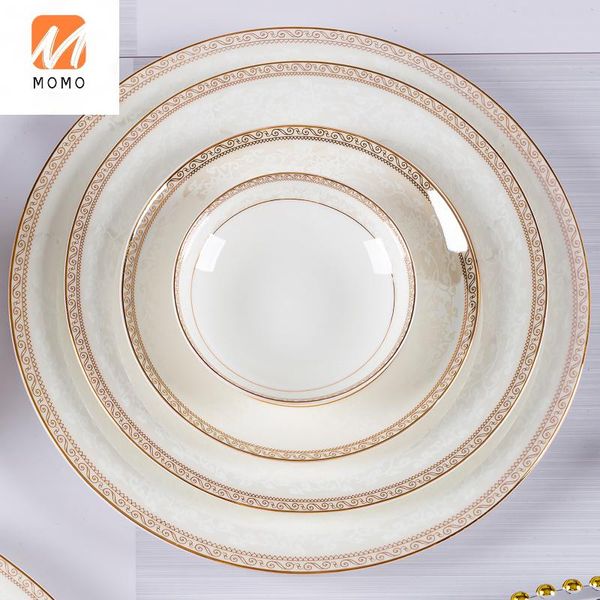 

set household jingdezhen good-looking bone china tableware bowl chopsticks ceramic plate nordic high-end combination storage bottles & jars