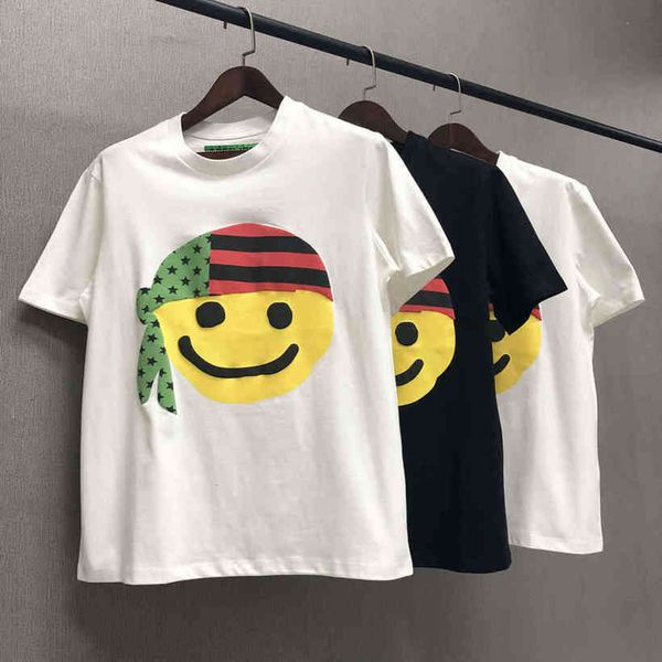 

cpfm y2k kawaii oversized t-shirt crop women's t-shirts short mourn blouses hip hop smiley loose tea shirt, White;black