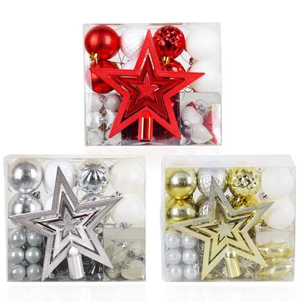 

christmas decorations 50pcs/set balls with tree sparkle stars hanging ball baubles snowflake decoration ornament