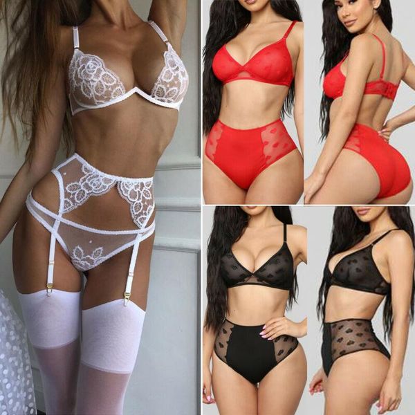 

bras sets us women underwear bra lingerie g-string nightwear lace clothes set fashion, Red;black