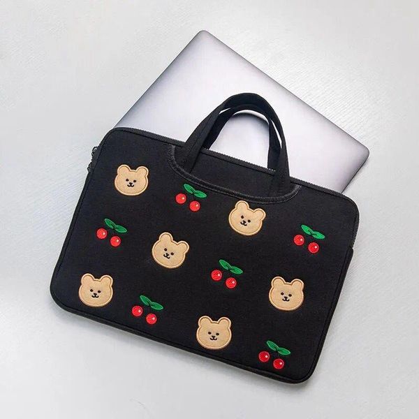 

cosmetic bags & cases cotton bear lapstorage bag for girl 10 11 inch sleeve macbook air pro 12 13 computer handbag briefcase notebook ca