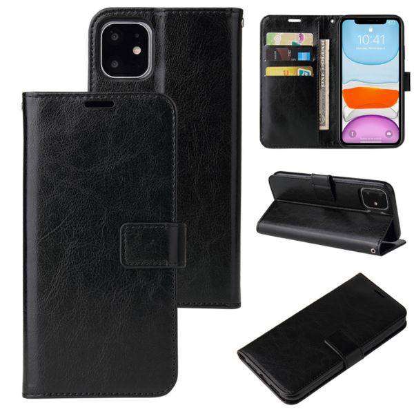 

pu leather phone case for iphone 12 11 pro max wallet cases xr xs se cover kickstand with card slots