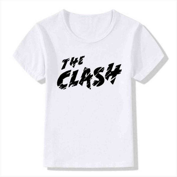 

boy and girl print the clash london calling fashion t shirt children short sleeve summer tshirts kids tee baby, Blue