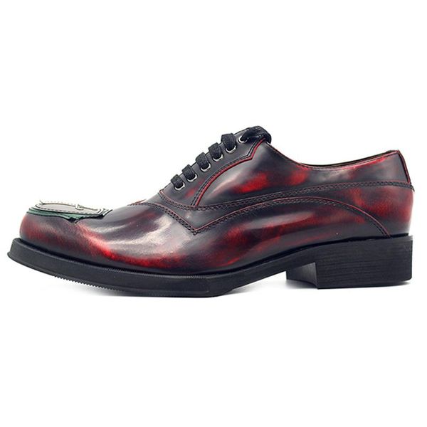 

dress shoes arrival fashion round toe oxford casual genuine leather increase formal wedding handmade lace up men, Black
