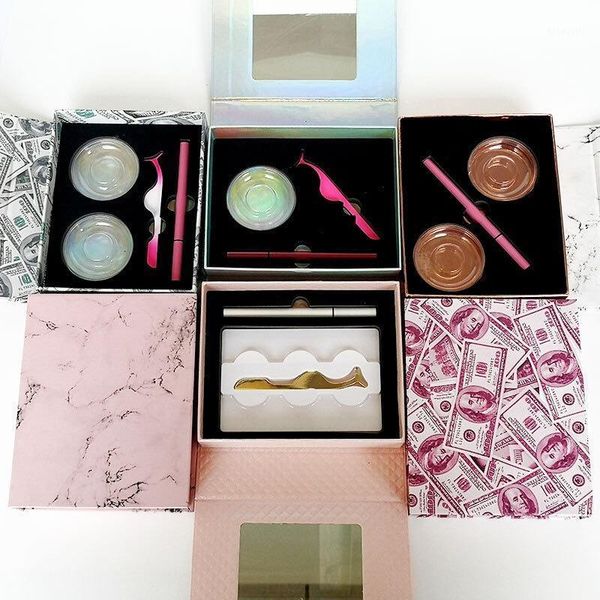 

eyelashes book with mirror self-adhesive eyeliner pen faux mink 5d lashes false eyelash box packaging empty makeup logo1