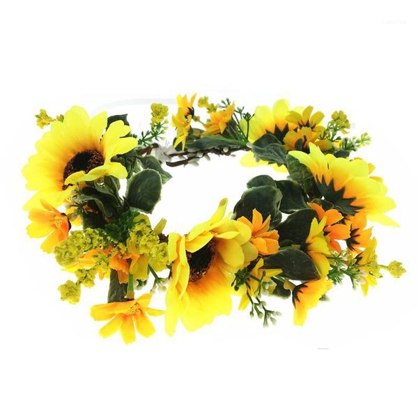 

wholesale daisy flower headwear women hair accessories sun wreath crown headband hat decoration adjustable floral garland1