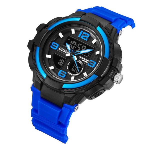 

wristwatches relogio masculino ohsen men's digital watch men chronograph wrist watches waterproof quartz sports running clock male gift, Slivery;brown